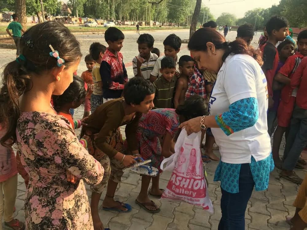 Distribution activity for the stock @ Slum, Sector 25 Chandigarh
